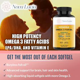 Nova Lucia Omega 3 huile de poisson capsules ouvertes