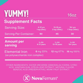 NovaFerrum Fer Liquide 473 ml sur une table avec une cuillère