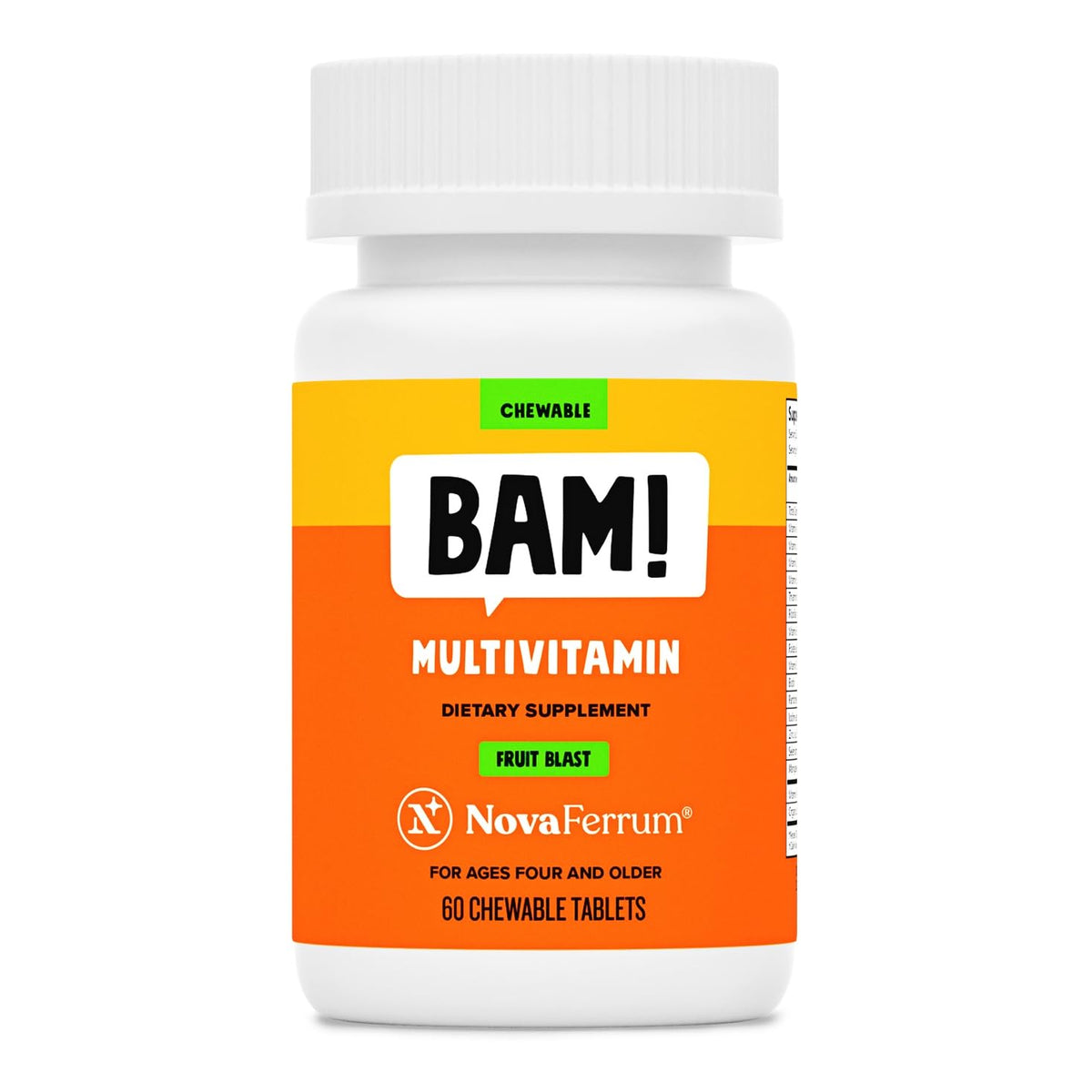 NovaFerrum Multivitamine Mâchable Fruit Blast, vue de face