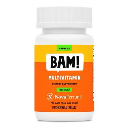NovaFerrum Multivitamine Mâchable Fruit Blast, vue de face