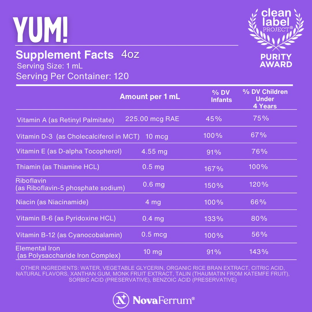 NovaFerrum Yum multivitamine pour enfants avec cuillère doseuse