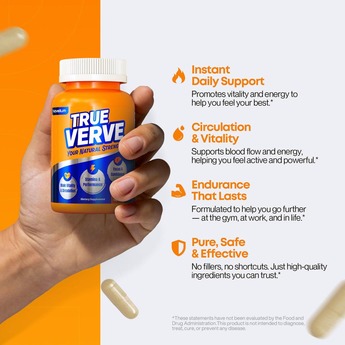 Novellum complément alimentaire en capsules sur fond blanc