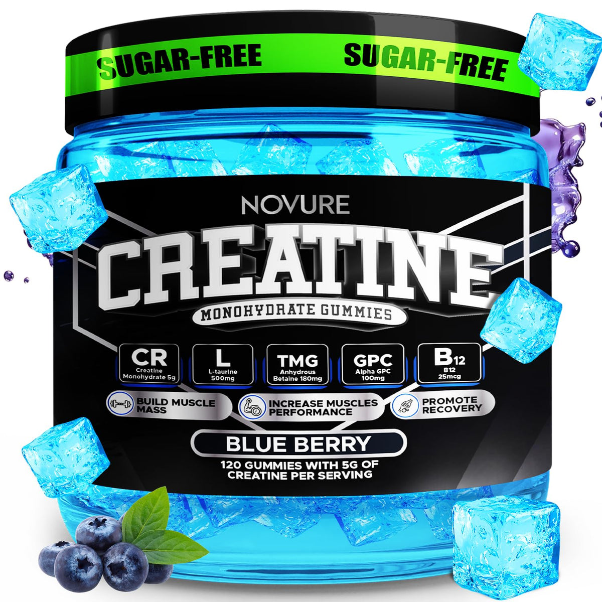 Novure Gummies de Créatine Monohydrate 5000mg, vue de face