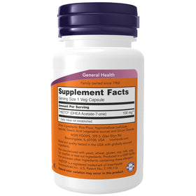 NOW Foods 7-Keto DHEA 100 mg capsules côté