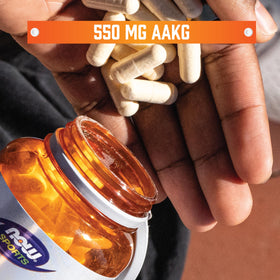 NOW Foods AAKG 2200 Arginine 180 Veg Caps vue de dos