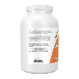 NOW Foods Acacia Pure Powder 422g - vue latérale avec étiquette
