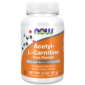 NOW Foods Acetyl-L-Carnitine Poudre 118g, vue de face