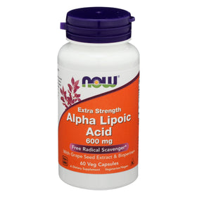 NOW Foods Acide Alpha-Lipoïque 600mg 60 capsules végétales vue de face