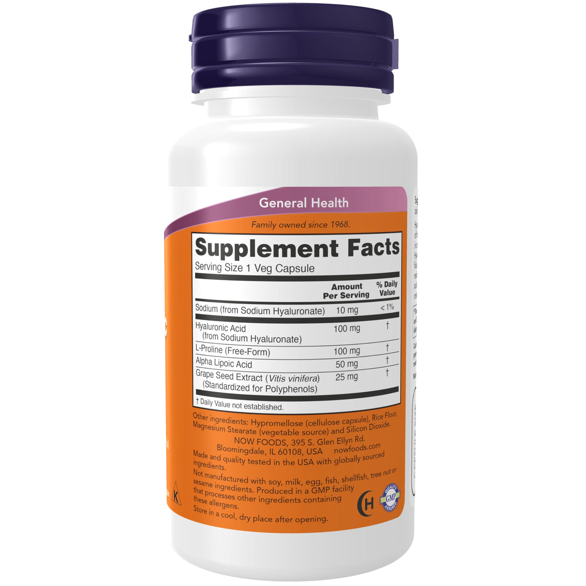 NOW Foods Acide Hyaluronique 100 mg capsule végétale