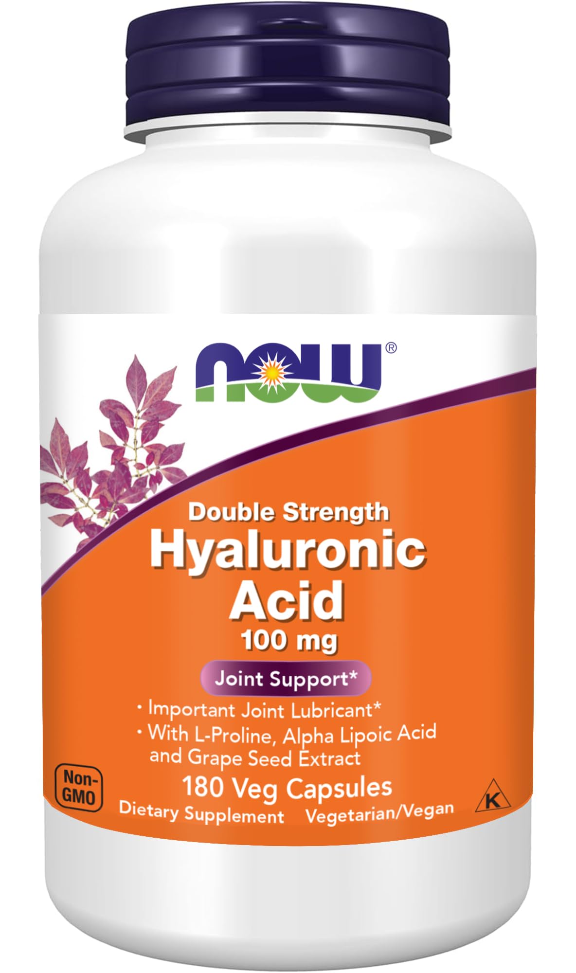 NOW Foods Acide Hyaluronique 100 mg Double Force capsule végétale