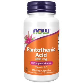 NOW Foods Acide Pantothénique 500mg 100 Capsules - Vue avant