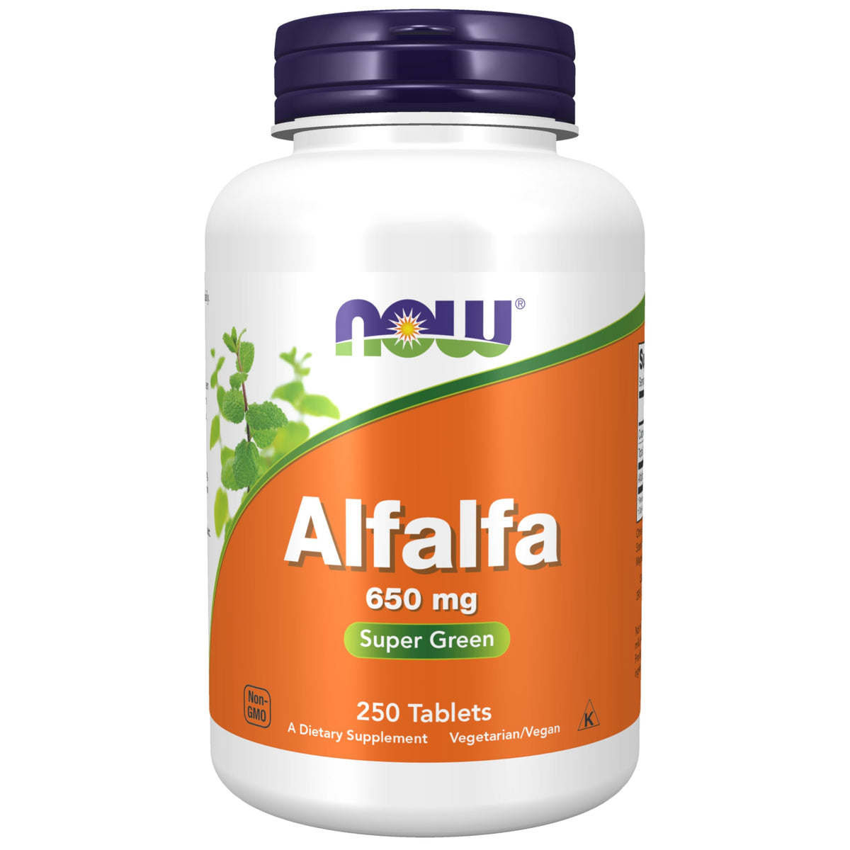 NOW Foods Alfalfa 650 mg boîte de 250 comprimés vue avant