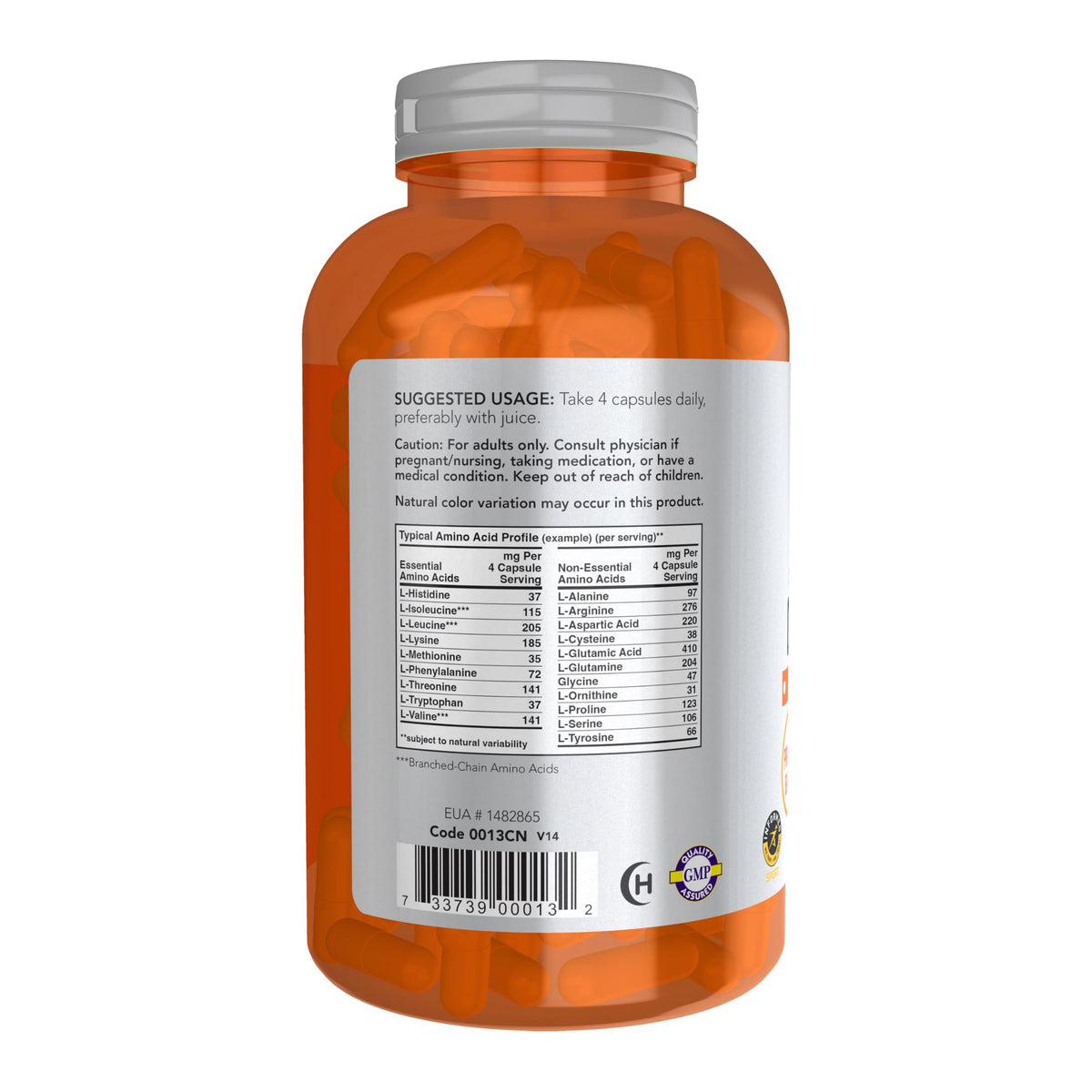 NOW Foods Amino Complete 360 capsules avec fond blanc