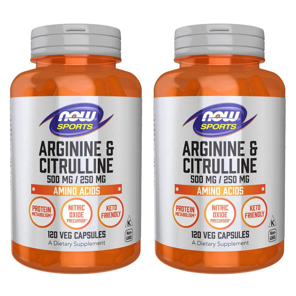 NOW Foods Arginine & Citrulline 120 Capsules avant