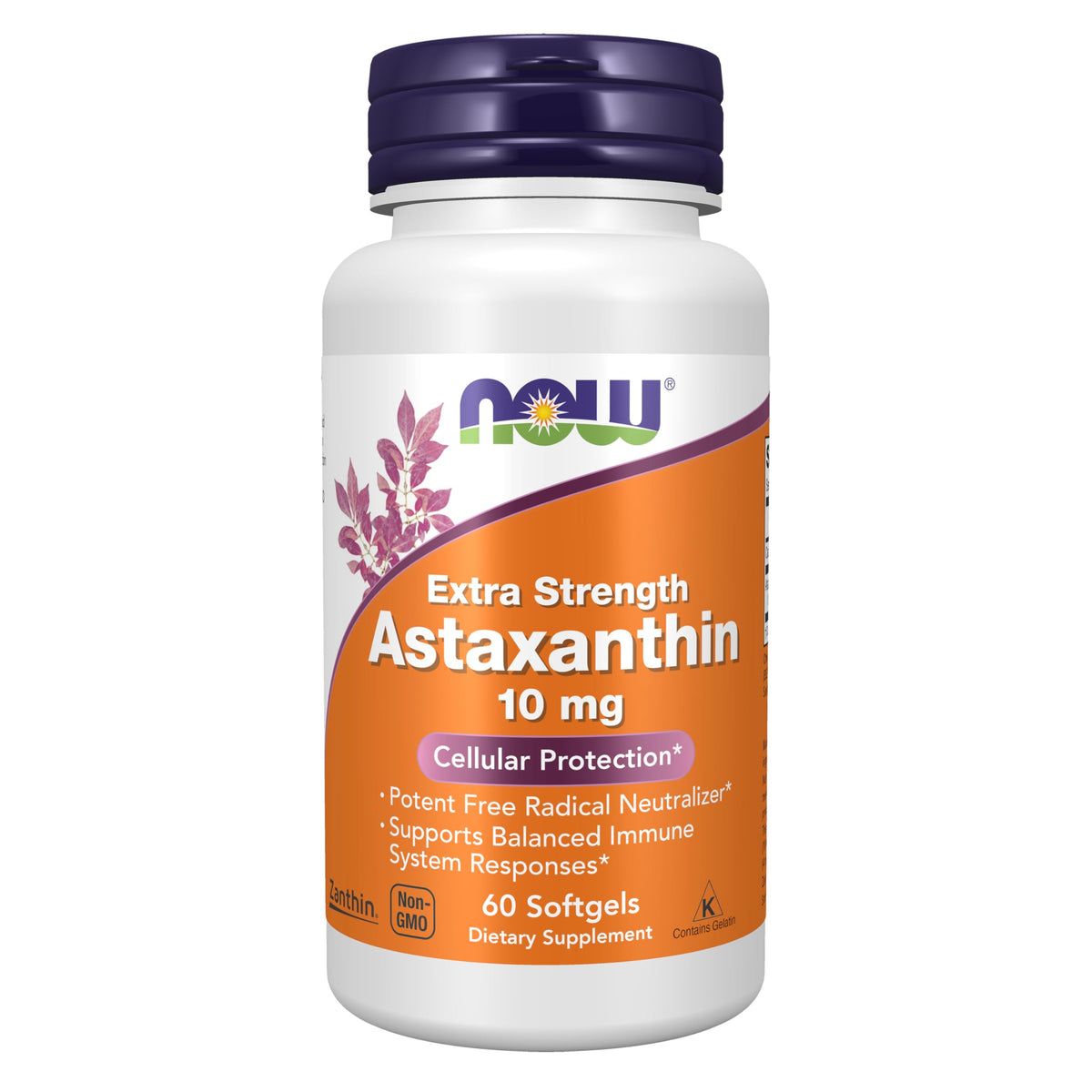 NOW Foods Astaxanthin 10mg flacon de 60 gélules