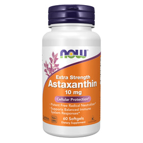 NOW Foods Astaxanthin 10mg flacon de 60 gélules