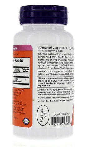 NOW Foods Astaxanthin 90 gélules molles ouvertes