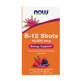 NOW Foods B-12 Shots boîte de 12 compotes saveur baies mélangées