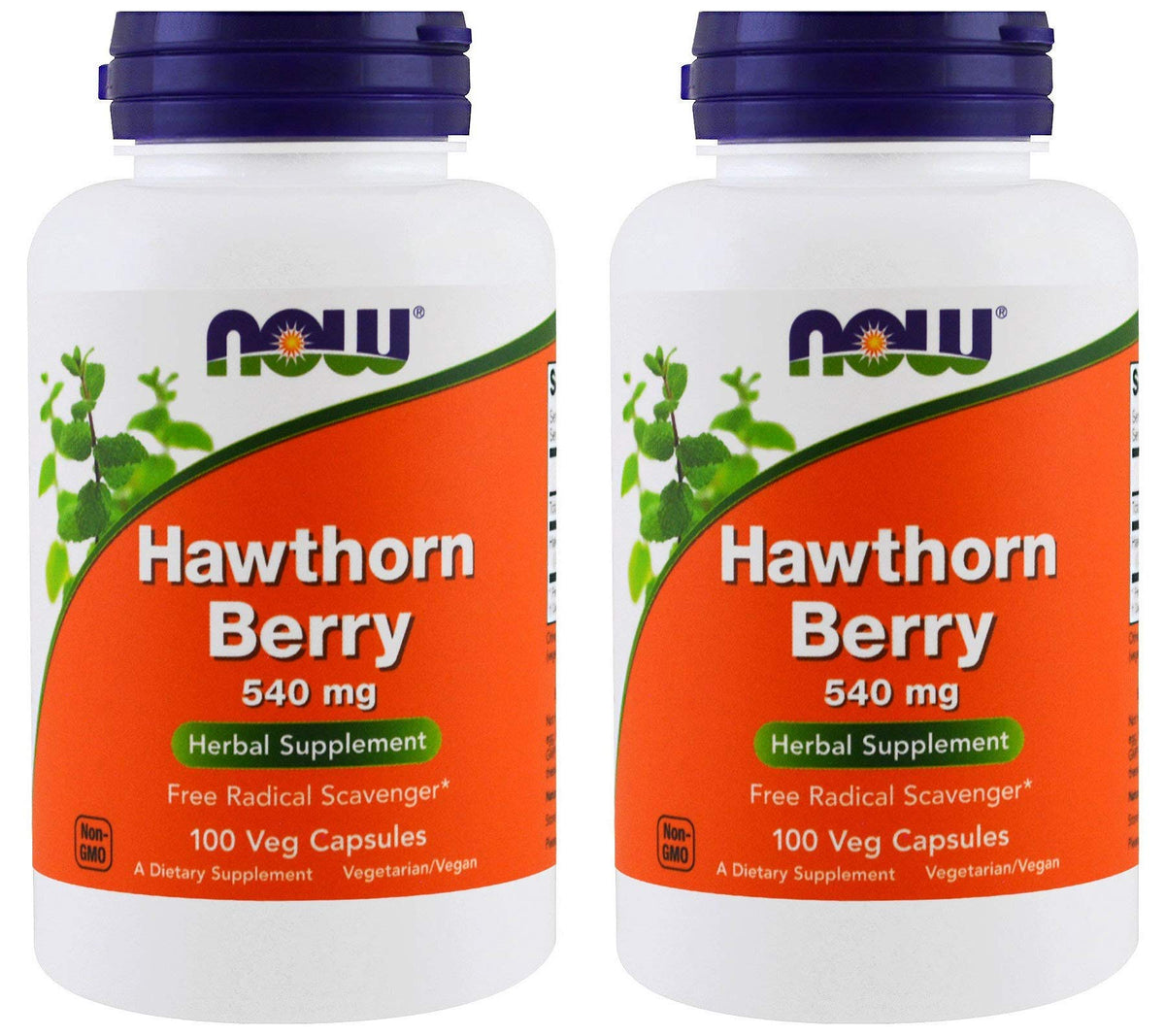 NOW Foods Baies d'Aubépine 540 mg 100 capsules végétales en emballage