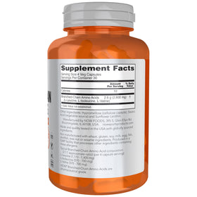 NOW Foods BCAA 120 capsules étiquette et informations
