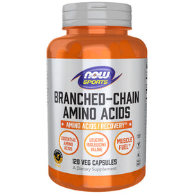 NOW Foods BCAA 120 capsules vue de face