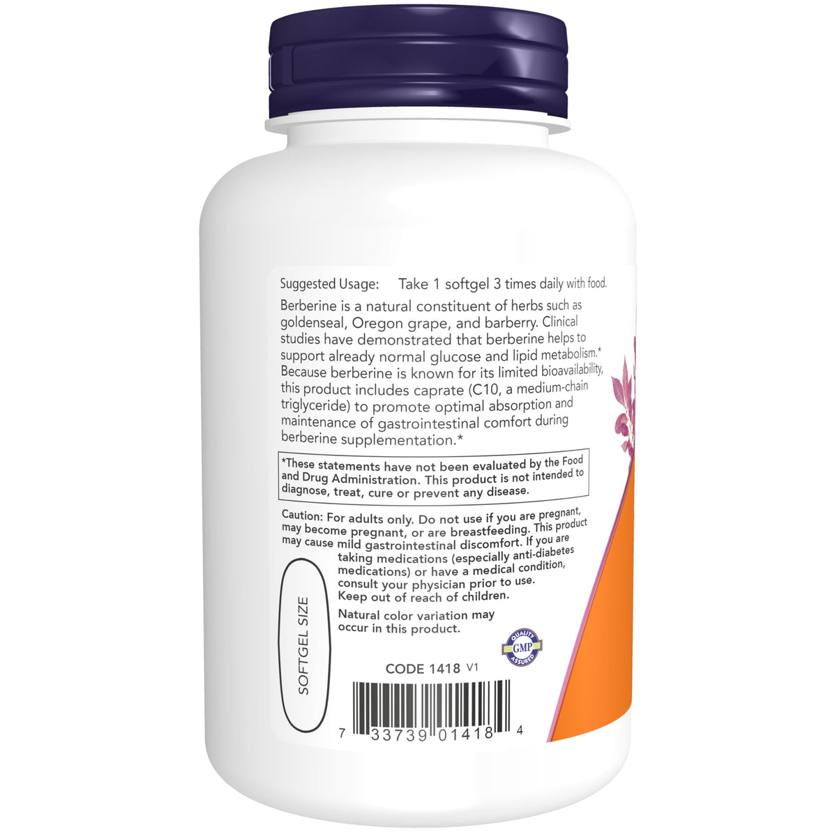 NOW Foods Berberine Glucose Support gélules, présentation du produit