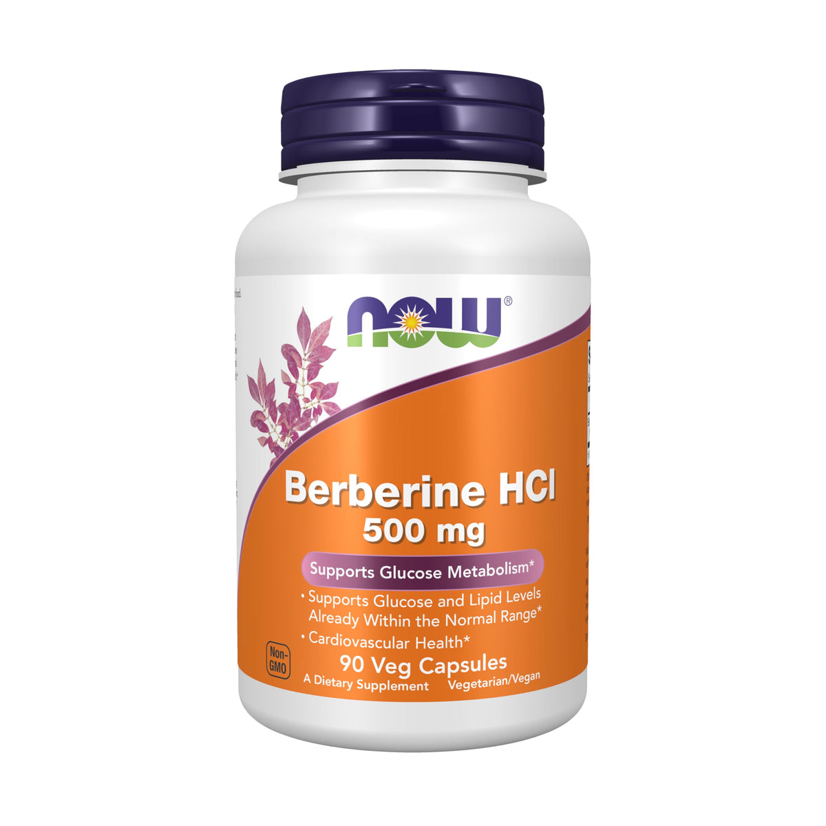 NOW Foods Berberine HCL 500 mg capsules végétales, vue avant