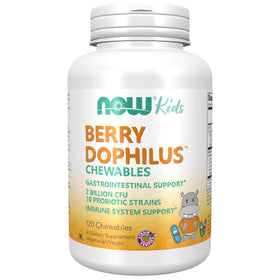 NOW Foods BerryDophilus™ 120 comprimés à mâcher vue de face