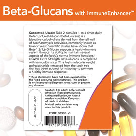 NOW Foods Beta-Glucans 60 VegiCaps showing capsule size