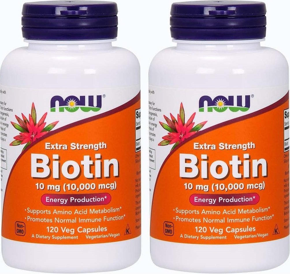 NOW Foods Biotin 10 mg 120 Vcaps emballage avant
