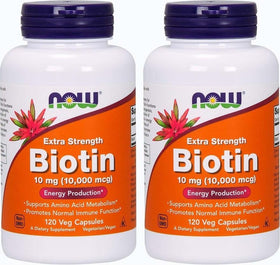 NOW Foods Biotin 10 mg 120 Vcaps emballage avant