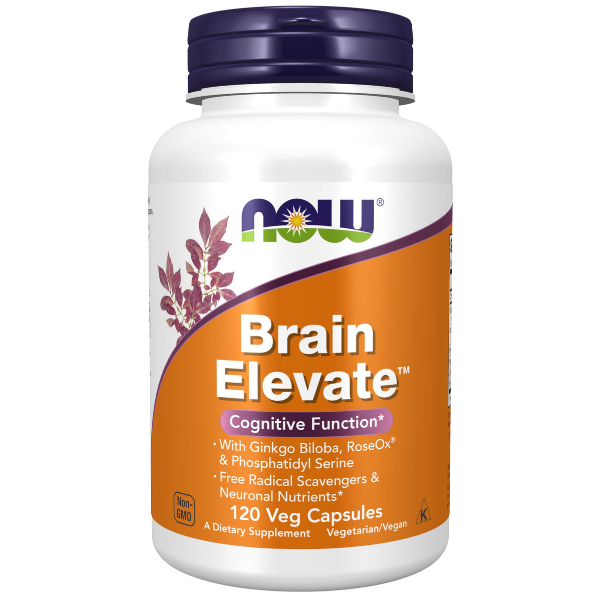 NOW Foods Brain support™ 120 capsules végétales, vue de face