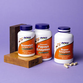 NOW Foods Bromélaïne 500 mg vue de côté du flacon