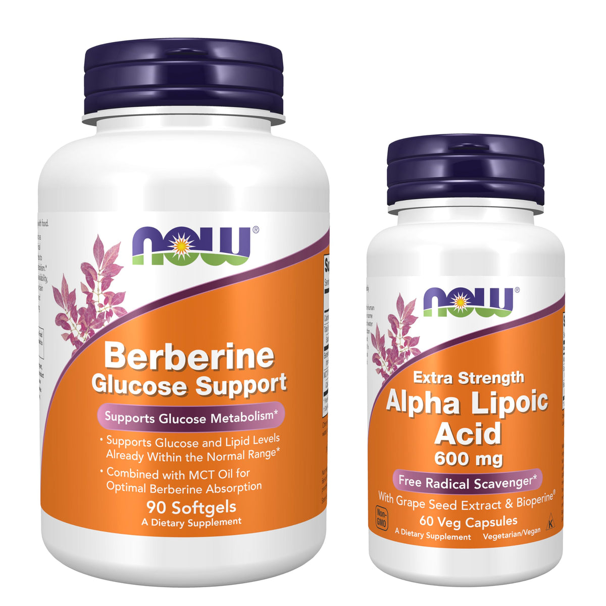 NOW Foods Bundle de soutien métabolique avec Berbérine et ALA 600mg
