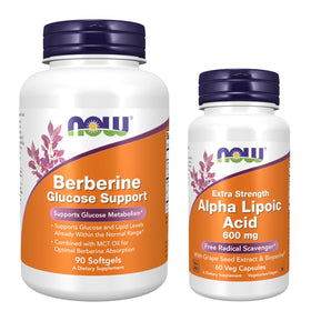 NOW Foods Bundle de soutien métabolique avec Berbérine et ALA 600mg