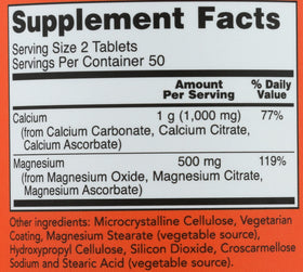 NOW Foods Cal Mag 500/250mg comprimés dans le flacon