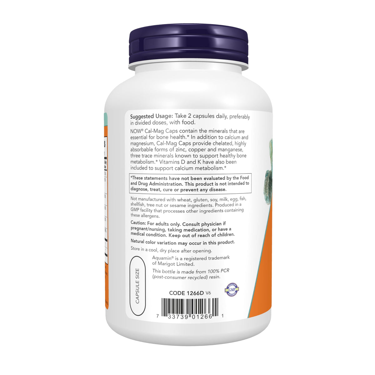NOW Foods Cal-Mag Caps contenant des capsules végétales