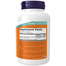 NOW Foods Calcium Lactate comprimés dans un flacon