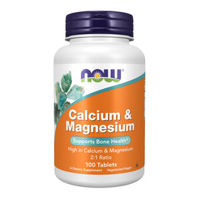 NOW Foods Calcium & Magnésium 2:1, 100 comprimés vue de face