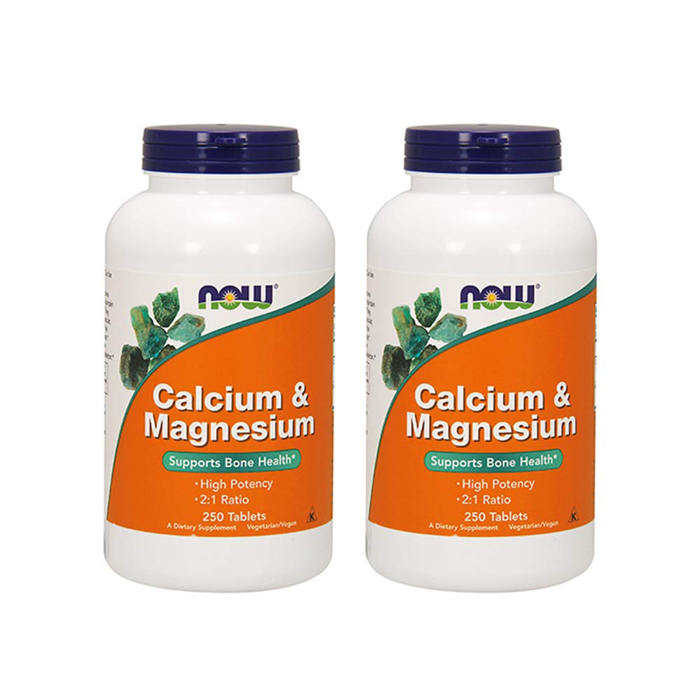 NOW Foods Calcium & Magnesium 250 comprimés boîte vue avant