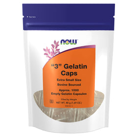 NOW Foods Capsules Gelatine Vides Extra Petites 1000 unités, vue de face