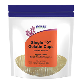 NOW Foods Capsules Gelatine Vides Taille 0, 1000 unités, vue de face