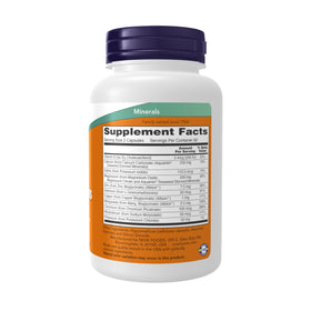 NOW Foods Capsules Minérales Complètes 120 Végétales - vue de dos