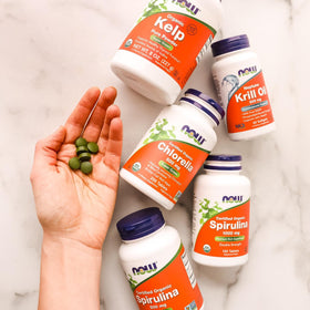 NOW Foods Chlorella Bio 500 mg échantillon de comprimés