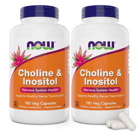 NOW Foods Choline & Inositol 180 gélules végétariennes, avant