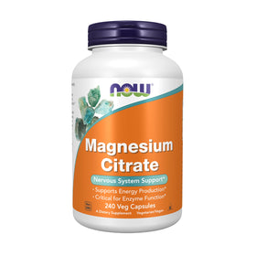 NOW Foods Citrate de Magnésium 240 Capsules Végétales - vue avant