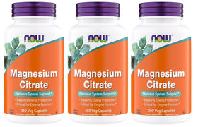 NOW Foods Citrate de Magnésium 360 Capsules Végétariennes vue de face
