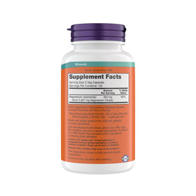 NOW Foods Citrate de Magnésium étiquette détaillée