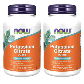 NOW Foods Citrate de Potassium 99 mg 180 Capsules, vue de face