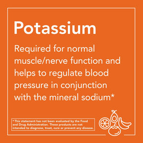 NOW Foods Citrate de Potassium 99 mg, vue de côté